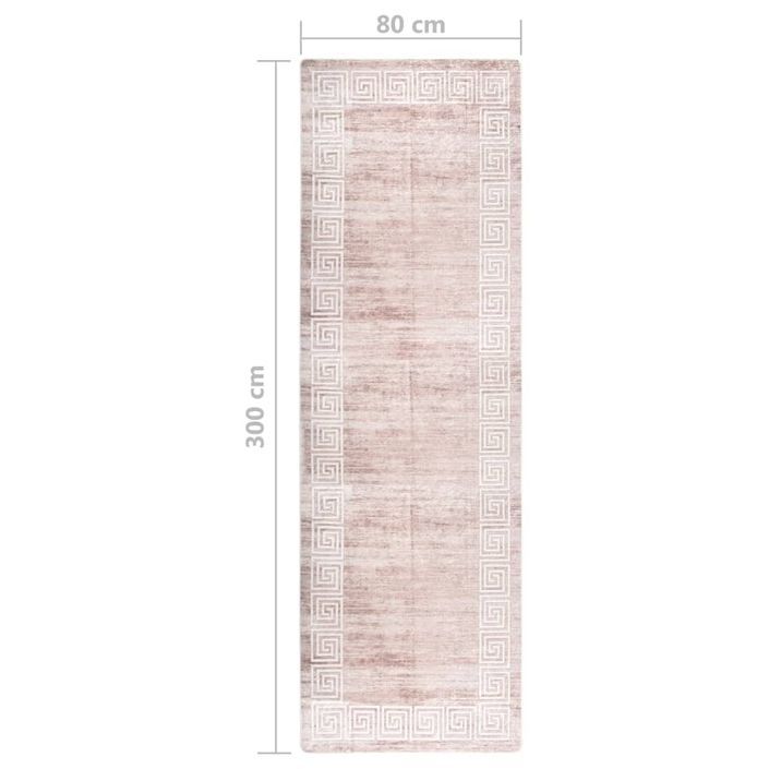 Tapis lavable antidérapant 80x300 cm Beige - Photo n°7