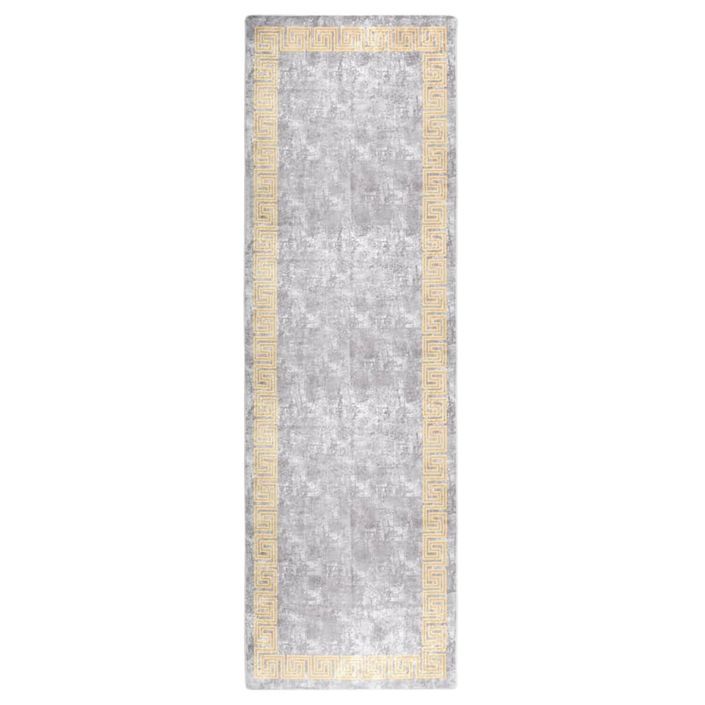 Tapis lavable antidérapant 80x300 cm Gris - Photo n°1