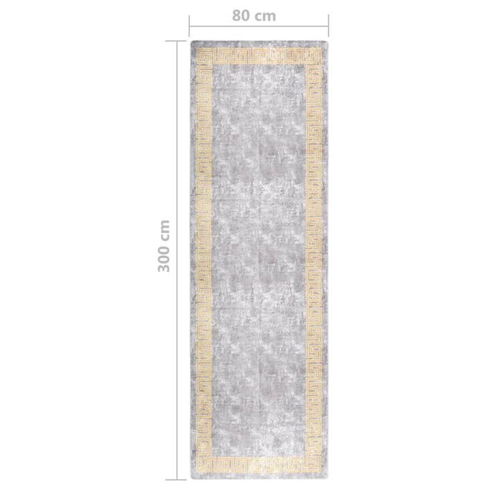 Tapis lavable antidérapant 80x300 cm Gris - Photo n°7