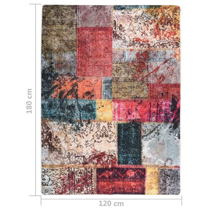 Tapis lavable antidérapant Patchwork 120x180 cm Multicolore - Photo n°5