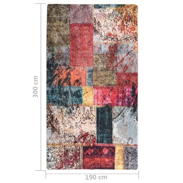 Tapis lavable antidérapant Patchwork 190x300 cm Multicolore - Photo n°5