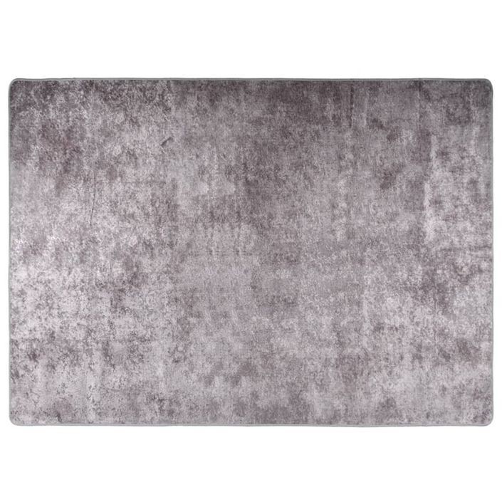 Tapis lavable gris 150x230 cm antidérapant - Photo n°1