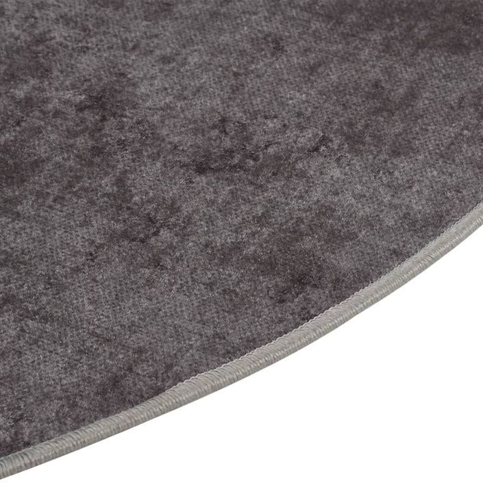 Tapis lavable gris Ø 200 cm antidérapant - Photo n°4