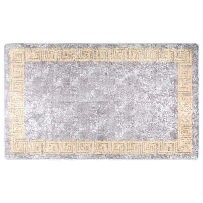 Tapis lavable gris et doré 150x230 cm antidérapant - Photo n°1