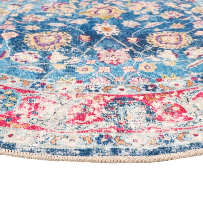 Tapis lavable multicolore Ø 120 cm antidérapant - Photo n°4