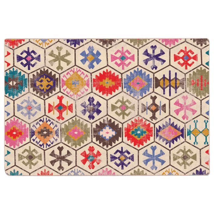 Tapis lavable multicolore 120x180 cm antidérapant - Photo n°1