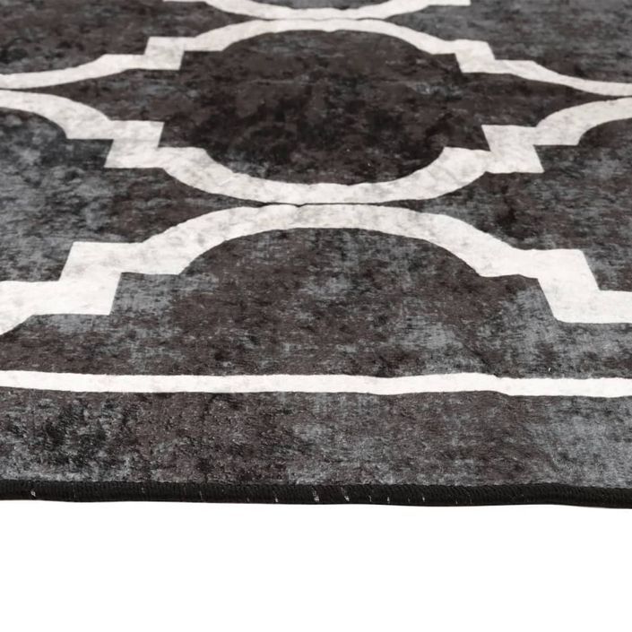 Tapis lavable noir et blanc 120x180 cm antidérapant - Photo n°6