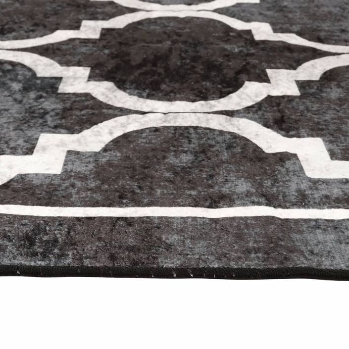 Tapis lavable noir et blanc 80x150 cm antidérapant - Photo n°6