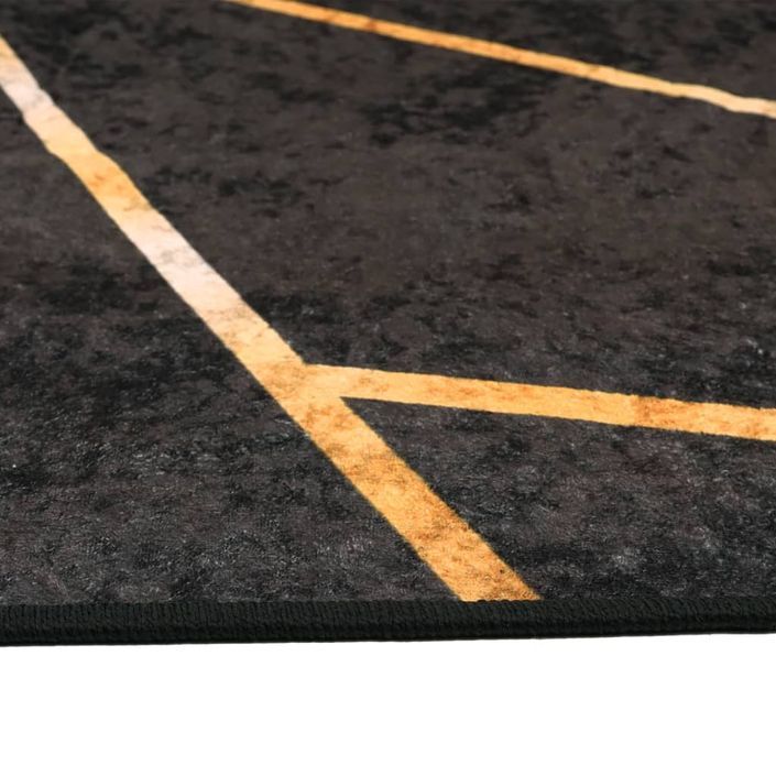 Tapis lavable noir et doré 120x180 cm antidérapant - Photo n°6