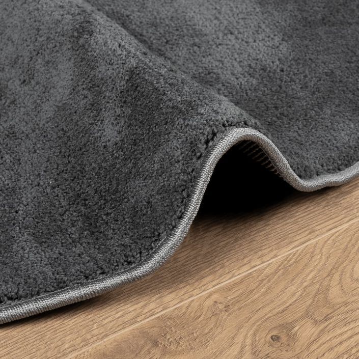 Tapis OVIEDO à poils courts anthracite Ø 100 cm - Photo n°6