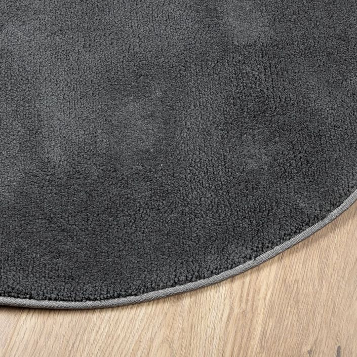 Tapis OVIEDO à poils courts anthracite Ø 160 cm - Photo n°4