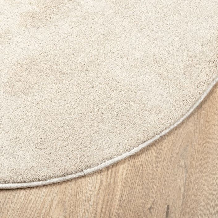 Tapis OVIEDO à poils courts beige Ø 100 cm - Photo n°4