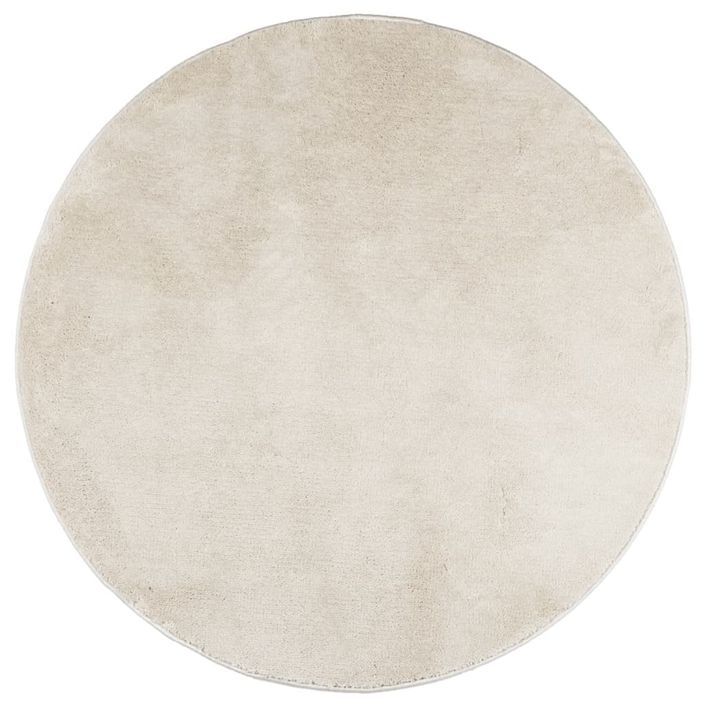 Tapis OVIEDO à poils courts beige Ø 120 cm - Photo n°1