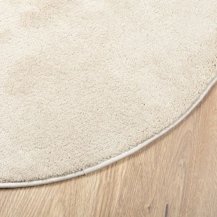 Tapis OVIEDO à poils courts beige Ø 80 cm - Photo n°4