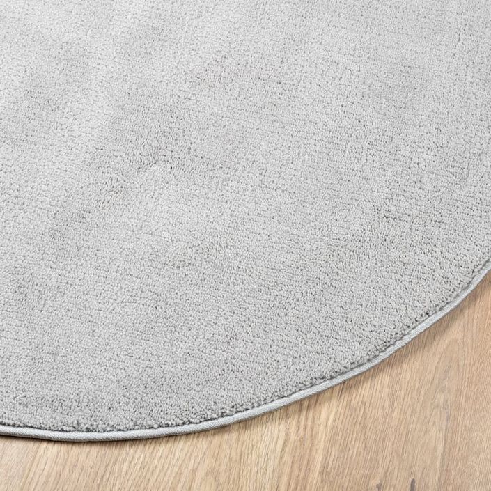 Tapis OVIEDO à poils courts gris Ø 120 cm - Photo n°4