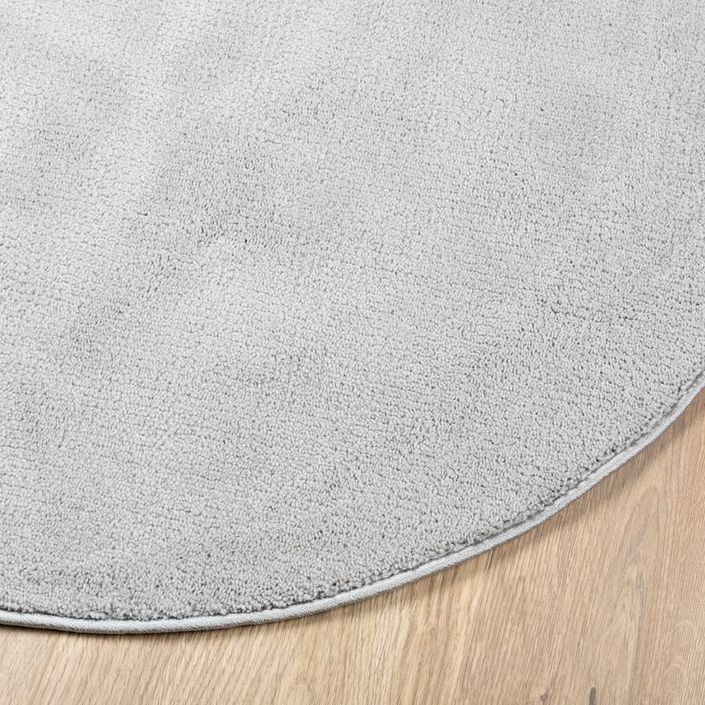 Tapis OVIEDO à poils courts gris Ø 160 cm - Photo n°4