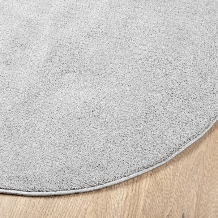 Tapis OVIEDO à poils courts gris Ø 200 cm - Photo n°4