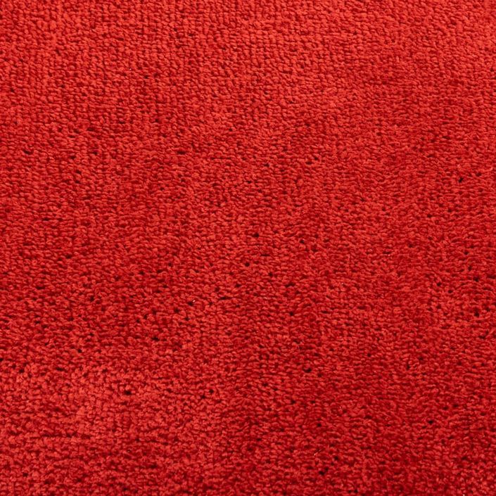 Tapis OVIEDO à poils courts rouge 160x160 cm - Photo n°9