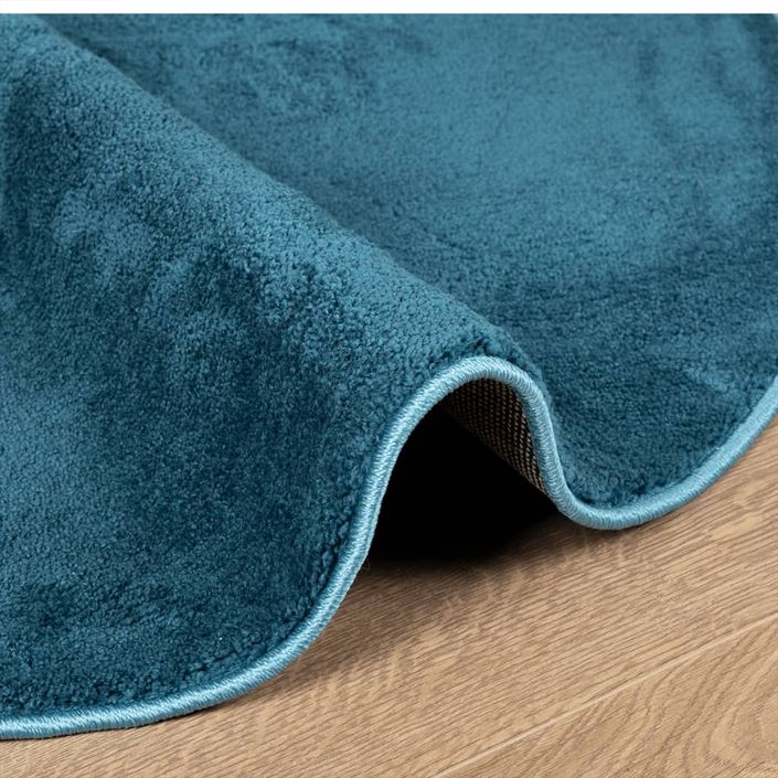 Tapis OVIEDO à poils courts turquoise Ø 100 cm - Photo n°6