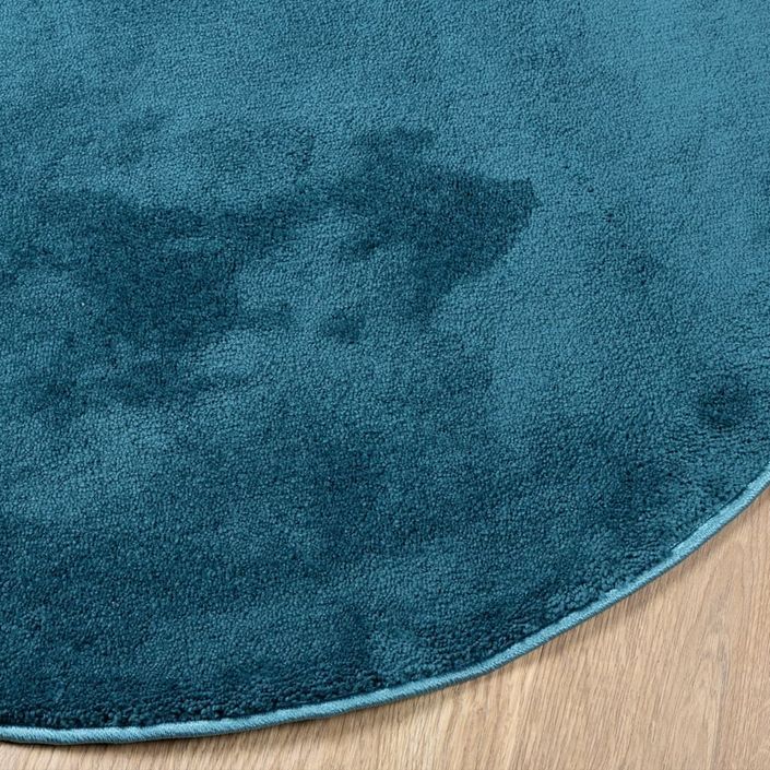 Tapis OVIEDO à poils courts turquoise Ø 80 cm - Photo n°4