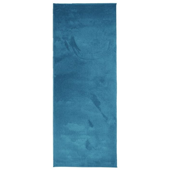 Tapis OVIEDO à poils courts turquoise 80x200 cm - Photo n°1