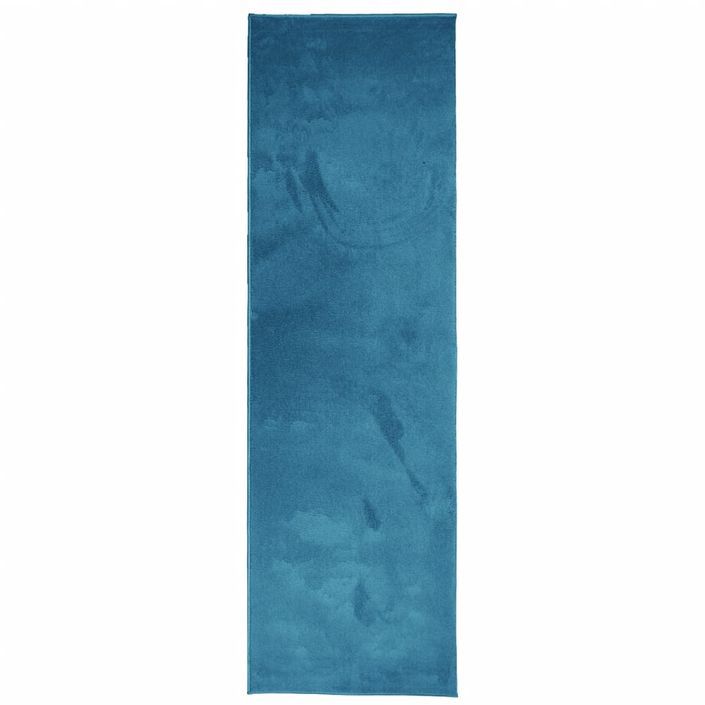 Tapis OVIEDO à poils courts turquoise 80x250 cm - Photo n°2