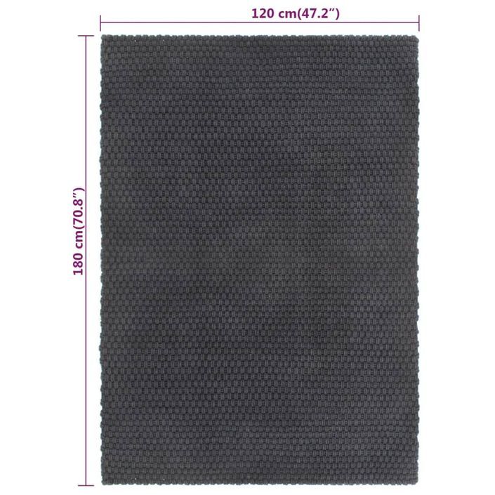 Tapis rectangulaire Anthracite 120x180 cm Coton - Photo n°6