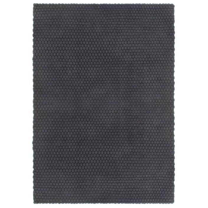 Tapis rectangulaire Anthracite 160x230 cm Coton - Photo n°1