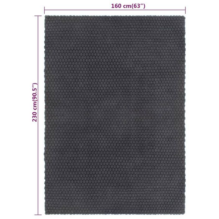 Tapis rectangulaire Anthracite 160x230 cm Coton - Photo n°6