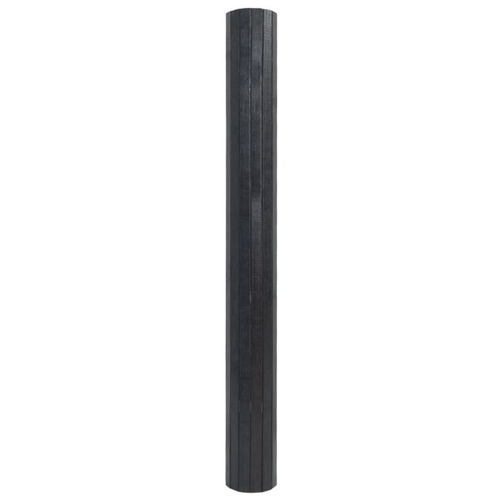 Tapis rectangulaire gris 100x100 cm bambou - Photo n°3