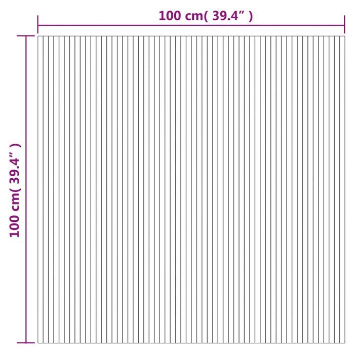 Tapis rectangulaire gris 100x100 cm bambou - Photo n°8