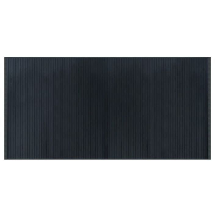 Tapis rectangulaire gris 100x200 cm bambou - Photo n°1