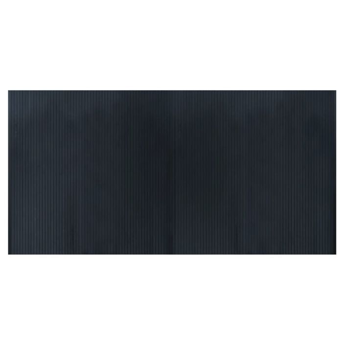 Tapis rectangulaire gris 100x200 cm bambou - Photo n°1