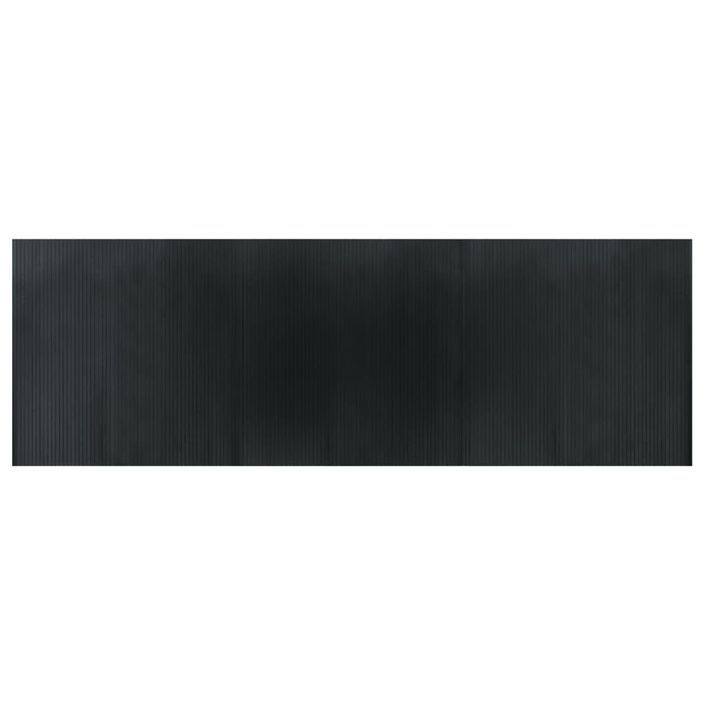 Tapis rectangulaire gris 100x300 cm bambou - Photo n°1