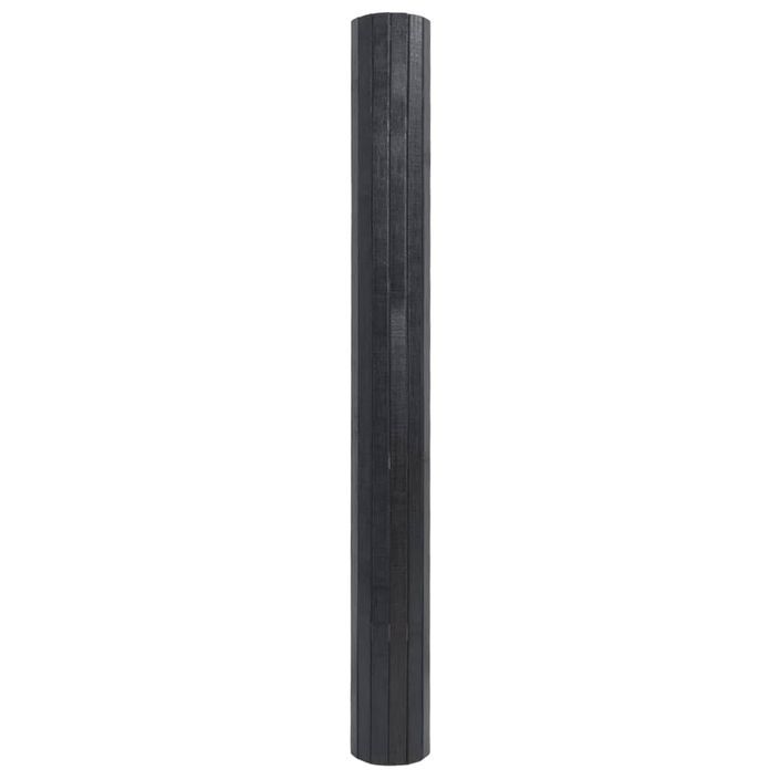 Tapis rectangulaire gris 100x300 cm bambou - Photo n°3