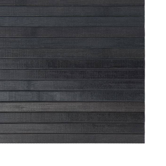 Tapis rectangulaire gris 100x400 cm bambou - Photo n°6