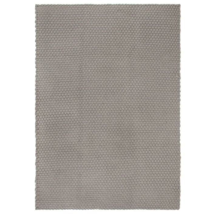 Tapis rectangulaire Gris 120x180 cm Coton - Photo n°1