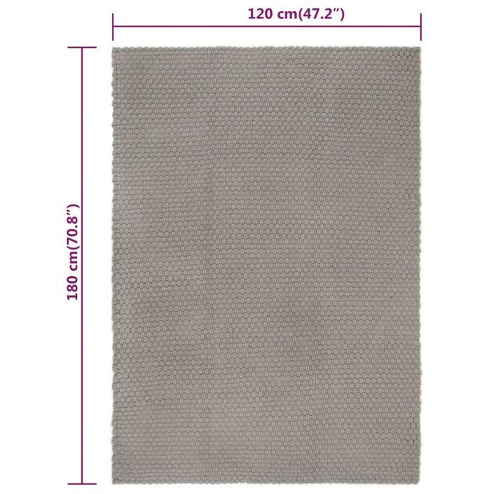 Tapis rectangulaire Gris 120x180 cm Coton - Photo n°6