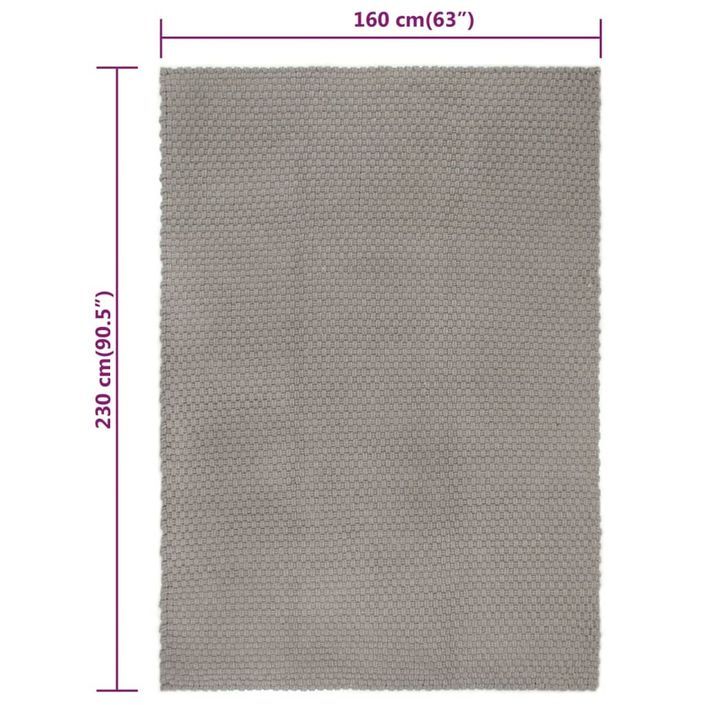 Tapis rectangulaire Gris 160x230 cm Coton - Photo n°6