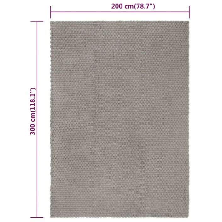 Tapis rectangulaire Gris 200x300 cm Coton - Photo n°6