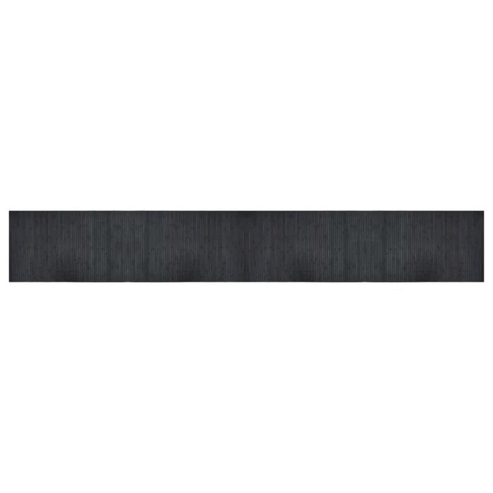 Tapis rectangulaire gris 60x400 cm bambou - Photo n°1