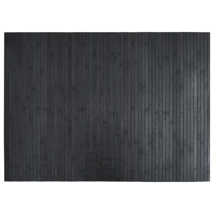 Tapis rectangulaire gris 70x100 cm bambou - Photo n°1