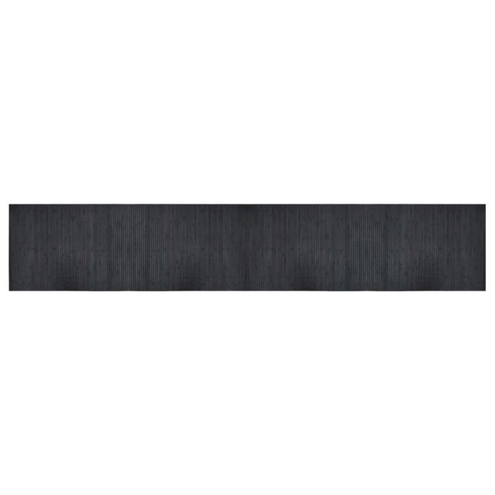 Tapis rectangulaire gris 70x400 cm bambou - Photo n°1