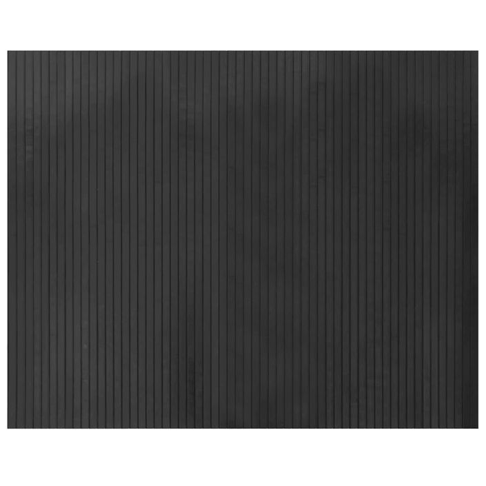 Tapis rectangulaire gris 80x100 cm bambou - Photo n°1