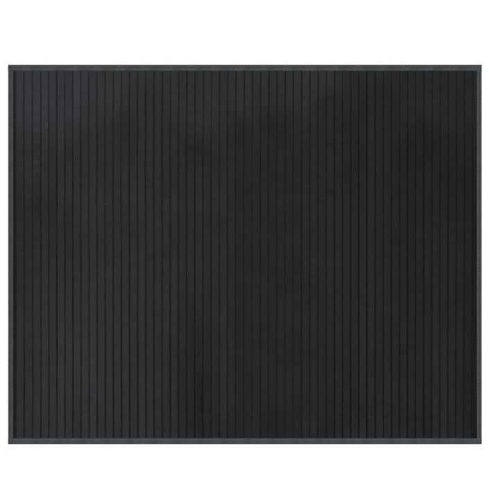 Tapis rectangulaire gris 80x100 cm bambou - Photo n°1