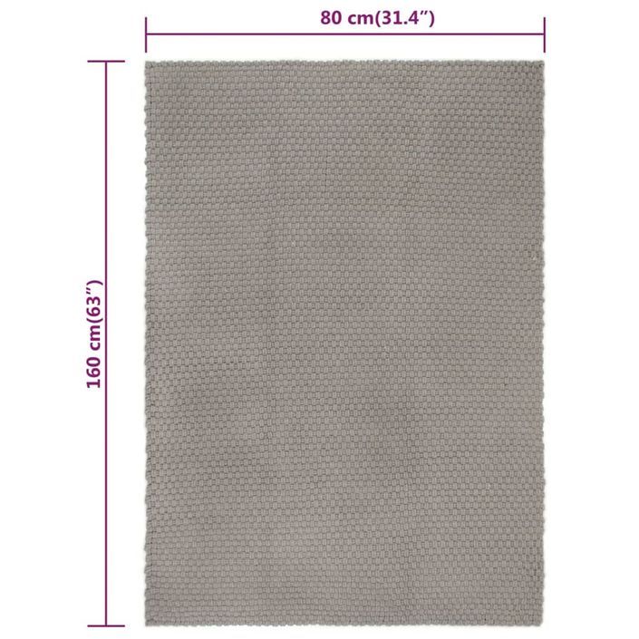 Tapis rectangulaire Gris 80x160 cm Coton - Photo n°6