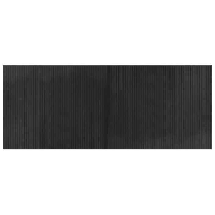 Tapis rectangulaire gris 80x200 cm bambou - Photo n°1