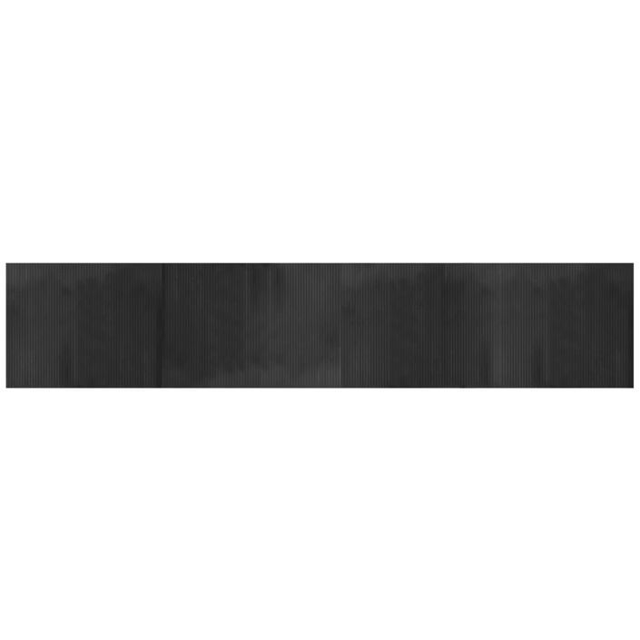 Tapis rectangulaire gris 80x400 cm bambou - Photo n°2