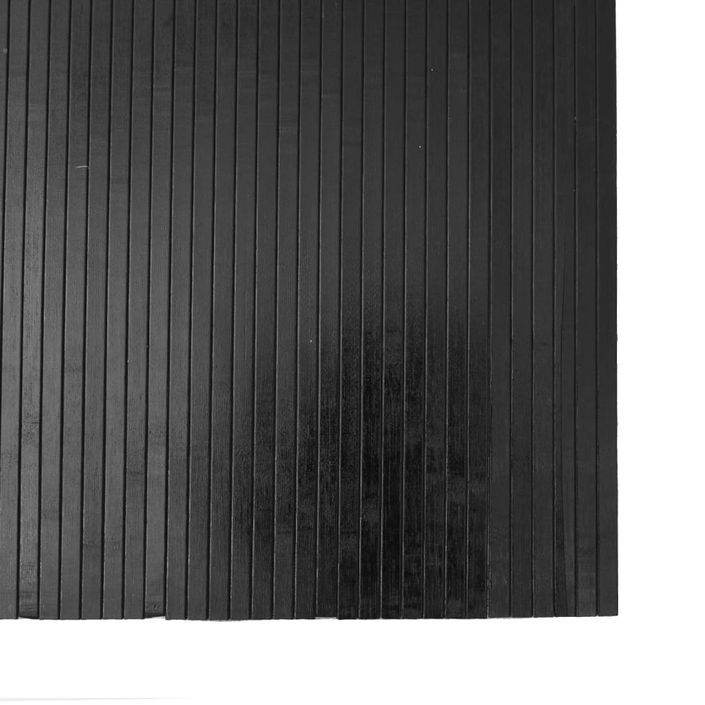 Tapis rectangulaire gris 80x400 cm bambou - Photo n°6