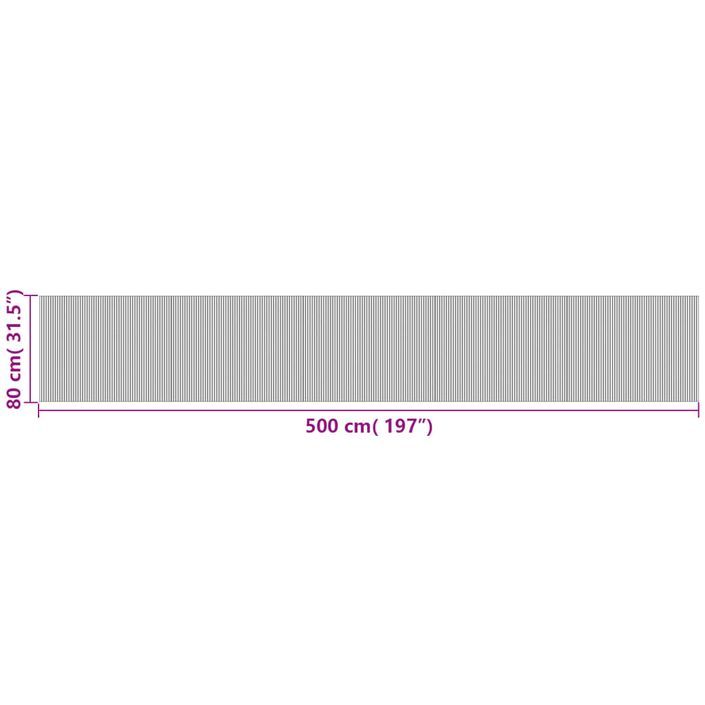 Tapis rectangulaire gris 80x500 cm bambou - Photo n°8